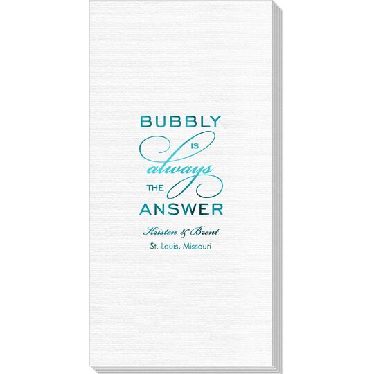 Bubbly is the Answer Deville Guest Towels