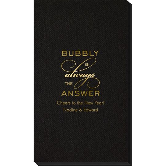 Bubbly is the Answer Linen Like Guest Towels