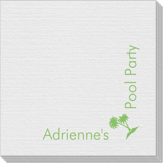 Corner Text with Palm Trees Linen Like Napkins