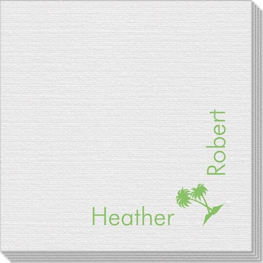 Corner Text with Palm Trees Linen Like Napkins