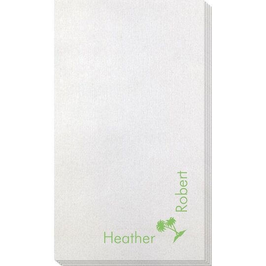 Corner Text with Palm Trees Bamboo Luxe Guest Towels