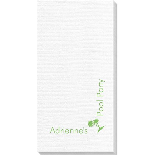 Corner Text with Palm Trees Deville Guest Towels