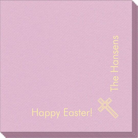 Corner Text with Inspirational Cross Linen Like Napkins