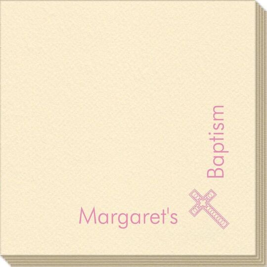 Corner Text with Inspirational Cross Linen Like Napkins
