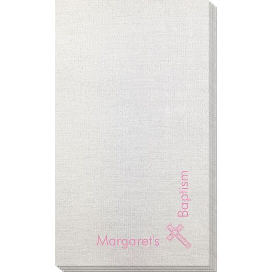 Corner Text with Inspirational Cross Bamboo Luxe Guest Towels