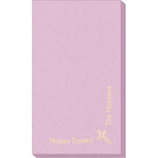 Corner Text with Inspirational Cross Linen Like Guest Towels