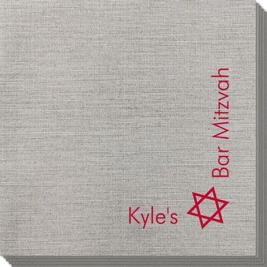 Corner Text with Star of David Design Bamboo Luxe Napkins