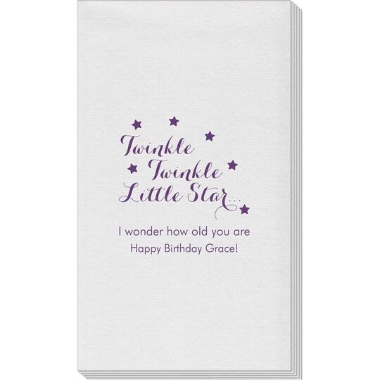 Twinkle Twinkle Little Star Linen Like Guest Towels