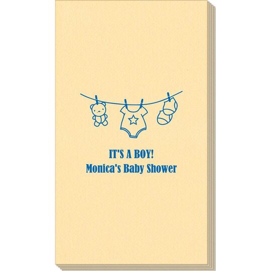 Teddy Bear Clothesline Linen Like Guest Towels