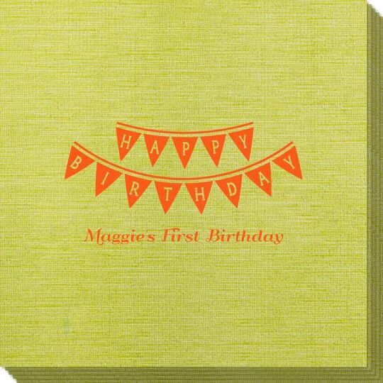 Birthday Banner Bamboo Luxe Napkins