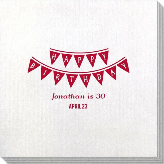 Birthday Banner Bamboo Luxe Napkins