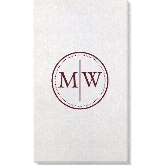 Dotted Circle Duogram Bamboo Luxe Guest Towels