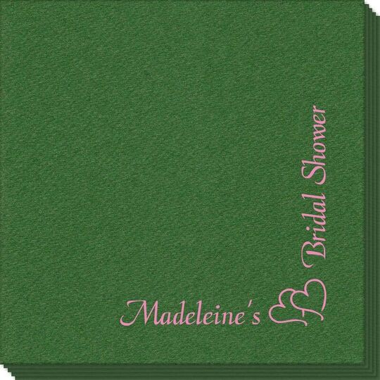 Corner Text with Graphic Double Hearts Linen Like Napkins