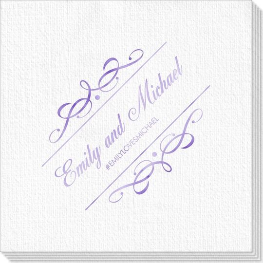 Royal Flourish Framed Names and Text Deville Napkins