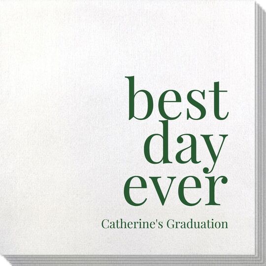Best Day Ever Big Word Bamboo Luxe Napkins