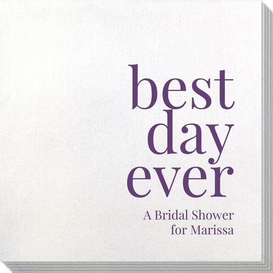 Best Day Ever Big Word Bamboo Luxe Napkins