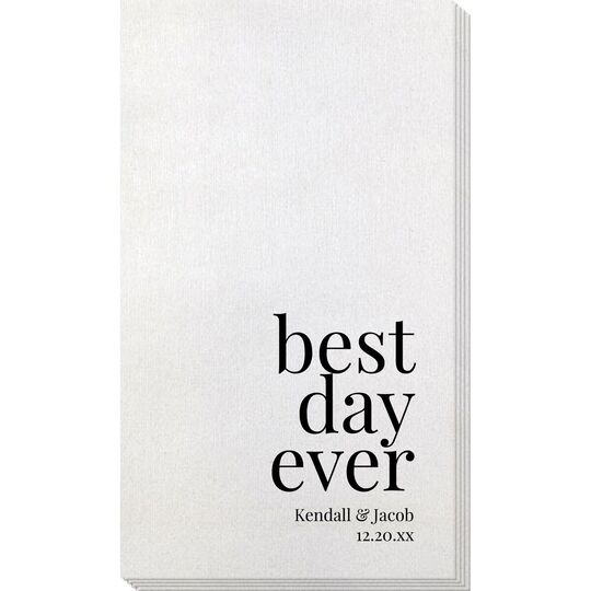 Best Day Ever Big Word Bamboo Luxe Guest Towels