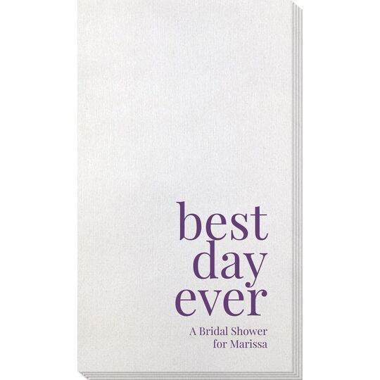 Best Day Ever Big Word Bamboo Luxe Guest Towels