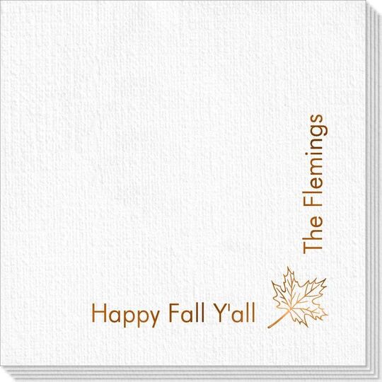 Corner Text with Autumn Leaf Design Deville Napkins