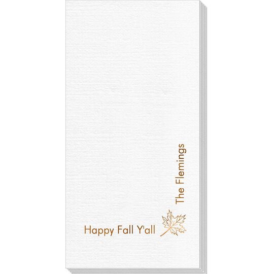 Corner Text with Autumn Leaf Design Deville Guest Towels