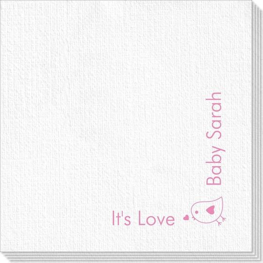 Corner Text with Baby Bird Design Deville Napkins