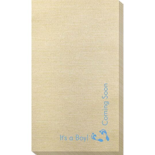 Corner Text with Baby Twinkle Toes Design Bamboo Luxe Guest Towels