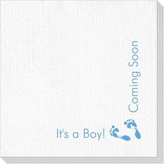 Corner Text with Baby Twinkle Toes Design Deville Napkins