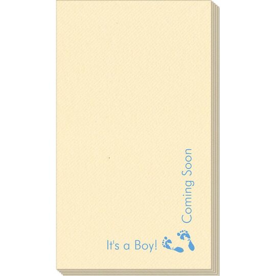 Corner Text with Baby Twinkle Toes Design Linen Like Guest Towels