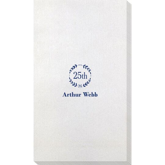 25th Wreath Bamboo Luxe Guest Towels