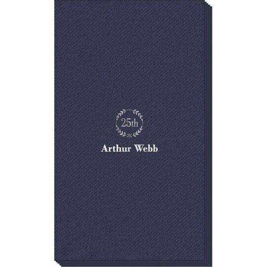 25th Wreath Linen Like Guest Towels