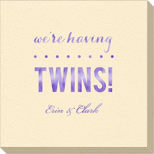 We're Having Twins Linen Like Napkins