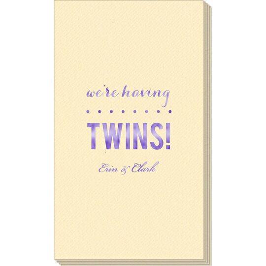 We're Having Twins Linen Like Guest Towels