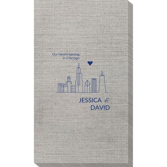 We Love Chicago Bamboo Luxe Guest Towels