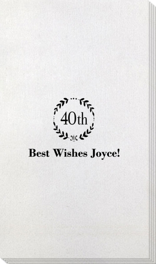 40th Wreath Bamboo Luxe Guest Towels