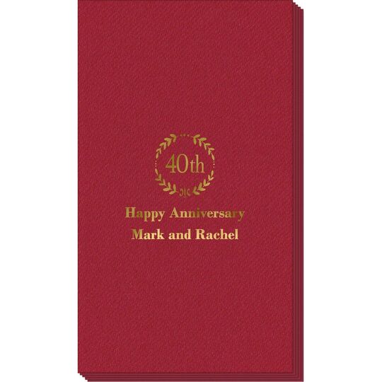 40th Wreath Linen Like Guest Towels