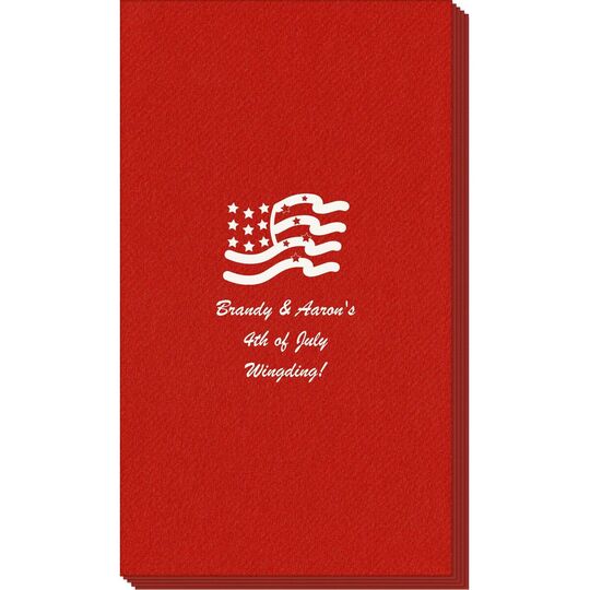American Flag Linen Like Guest Towels