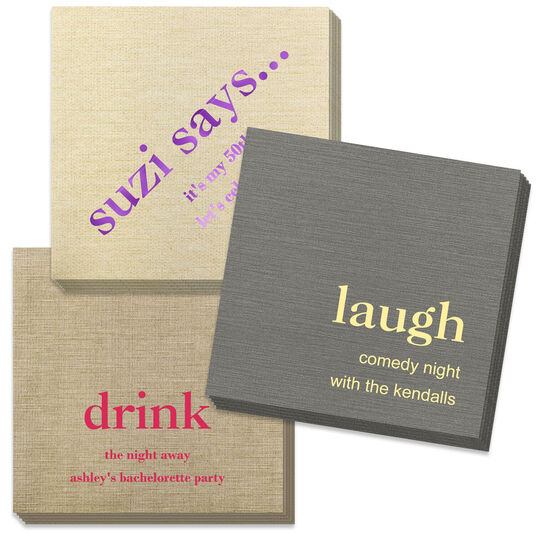Design Your Own Big Word Bamboo Luxe Napkins