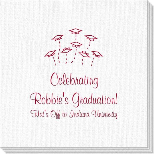 Hat Toss Graduation Deville Napkins