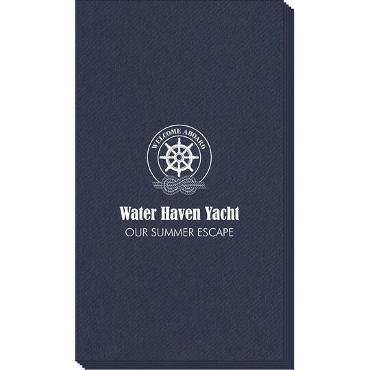 Welcome Aboard Wheel Linen Like Guest Towels