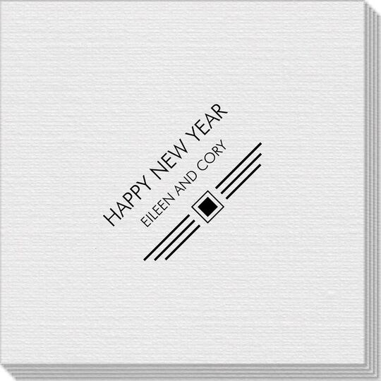 Modern Deco Scroll Linen Like Napkins