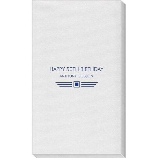 Modern Deco Scroll Linen Like Guest Towels