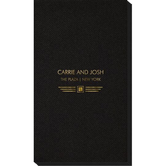 Modern Deco Scroll Linen Like Guest Towels