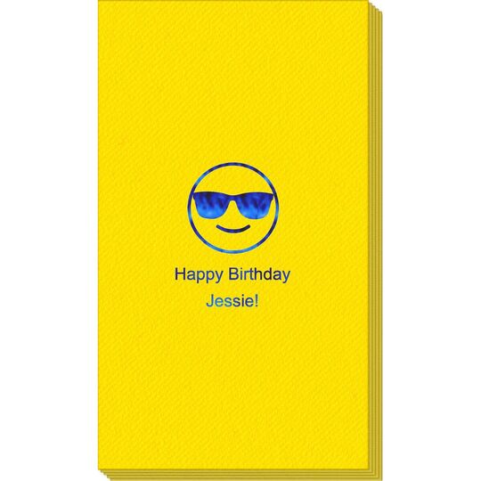 Sunglasses Emoji Linen Like Guest Towels