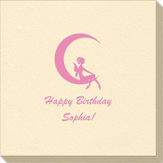 Fairy on the Moon Linen Like Napkins