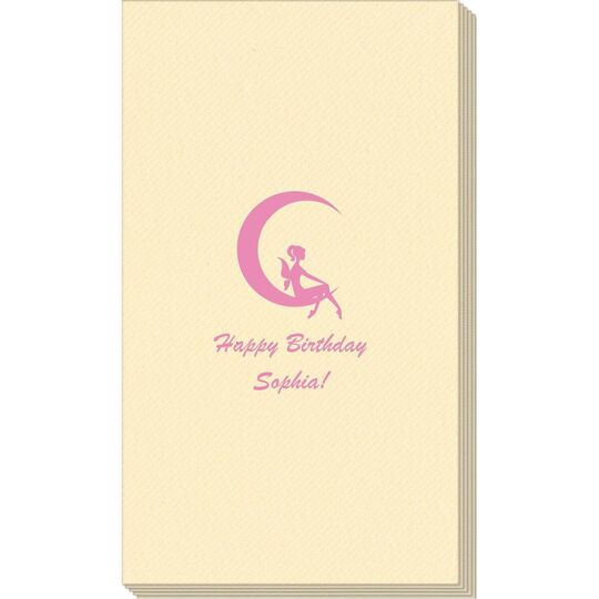 Fairy on the Moon Linen Like Guest Towels