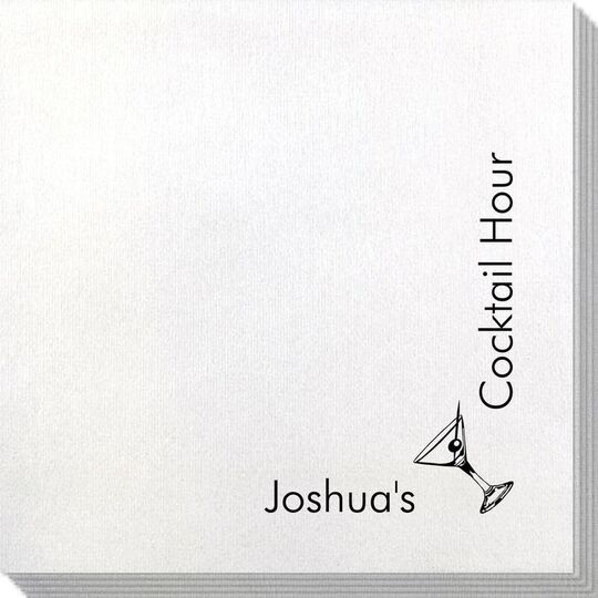 Corner Text with Martini & Olive Bamboo Luxe Napkins