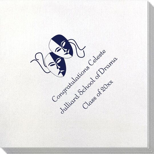 Tragedy and Comedy Masks Bamboo Luxe Napkins