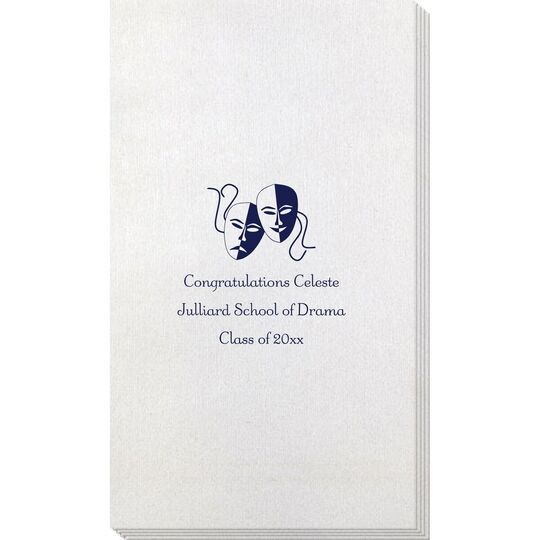 Tragedy and Comedy Masks Bamboo Luxe Guest Towels