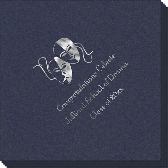 Tragedy and Comedy Masks Linen Like Napkins