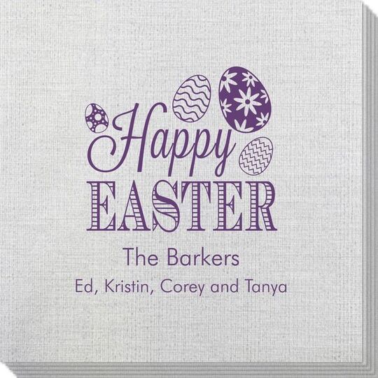Happy Easter Eggs Bamboo Luxe Napkins